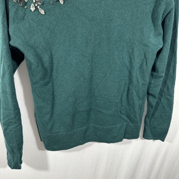 NWT‎ CHARTER CLUB [ Small ] 100% Cashmere Embellished Two-Way Sweater Green - Picture 5 of 15